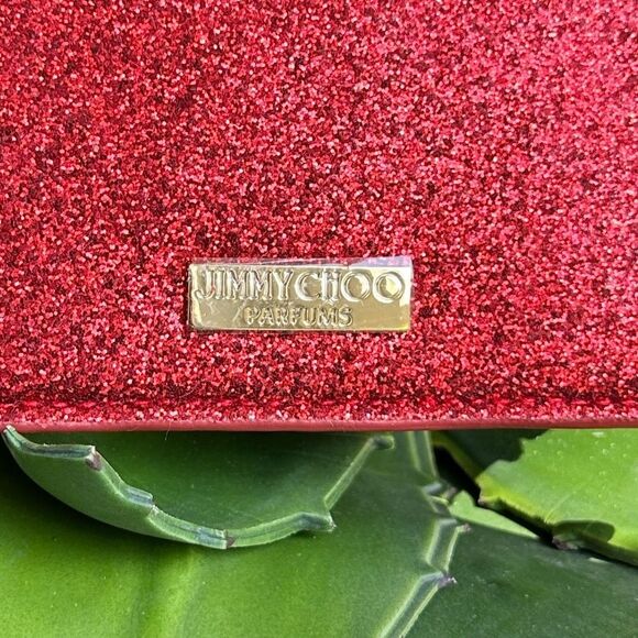 Jimmy Choo Red Glitter Coin Purse – Sparkly Zip Pouch, New - Picture 6 of 6